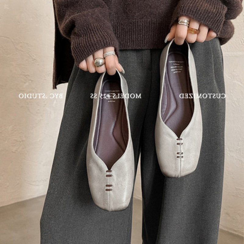 Low-Top Single Shoes 2026 Spring/Summer New Women's Shoes Cross-Border Trade Niche Luxury Retro Leather Shoes by Various Designers
