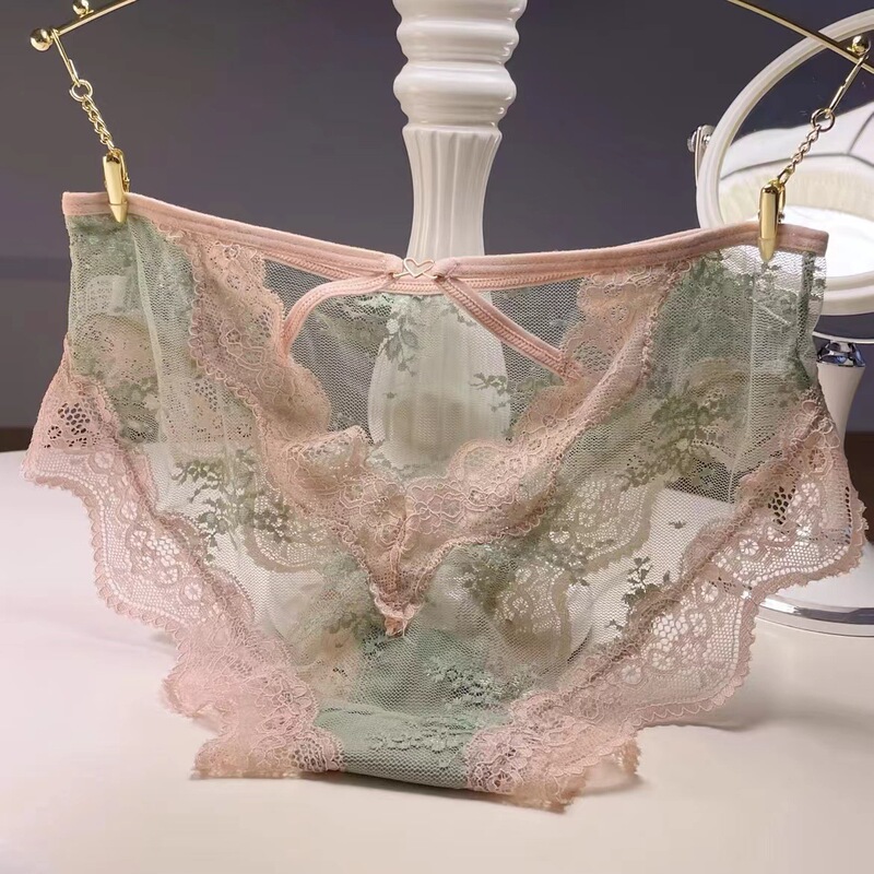 Pure Sexy Lace Cross Hollow Underwear Women's Mesh Transparent Hot Light Soft Triangle Girl Underwear Pure Sexy Lace Cross Hollow Underwear Women's Mesh Transparent Hot Light Soft Triangle Girl Underwear