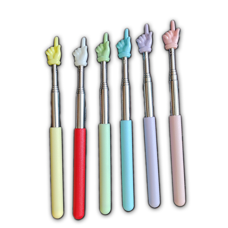 Puntero telescópico para lectura infantil, puntero telescópico de dedo, material didáctico, juego completo de metal, uso cultural especial