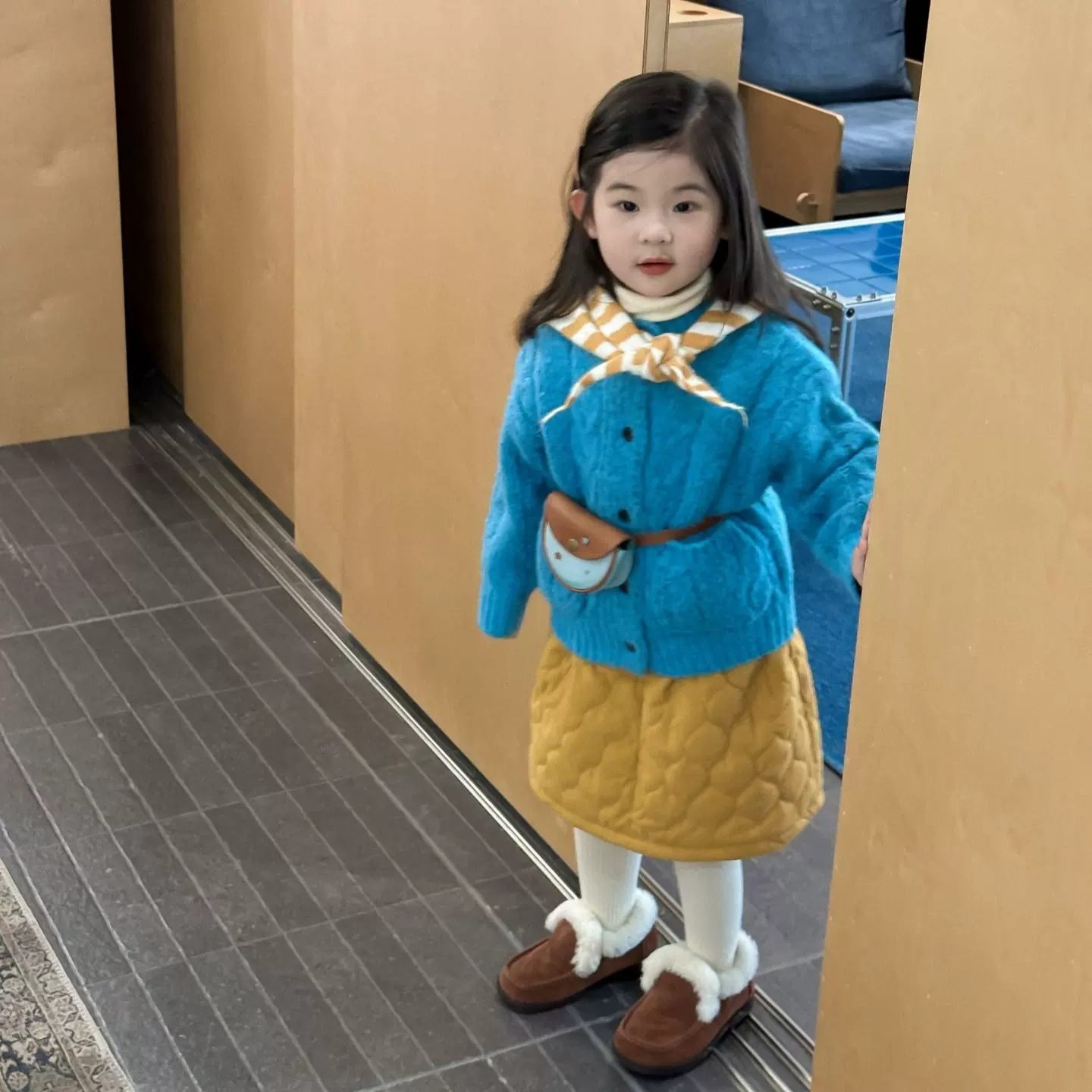 2025冬季新款童装 韩版童装 女童粗毛线毛衣针织开衫 童毛衣外套