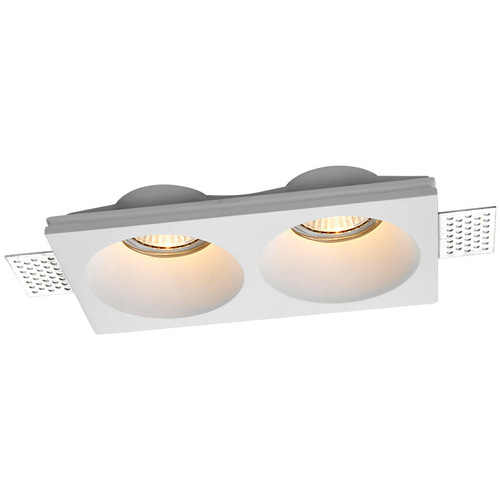 Borderless gypsum pendant light with embedded installation for home, suitable for living room and corridor, round shape, COB dual-head smart spot light