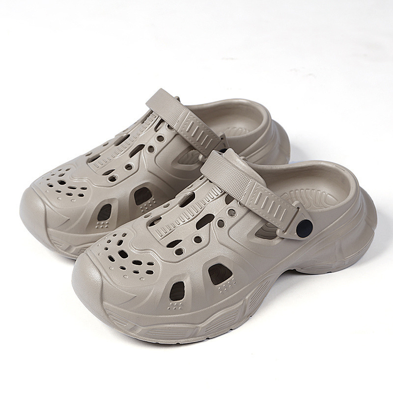 (2개) 여름 홀 신발 남성 아웃웨어 유행 경량 에바 비치 나들이 두꺼운 단독 바오 투 웨어 샌들