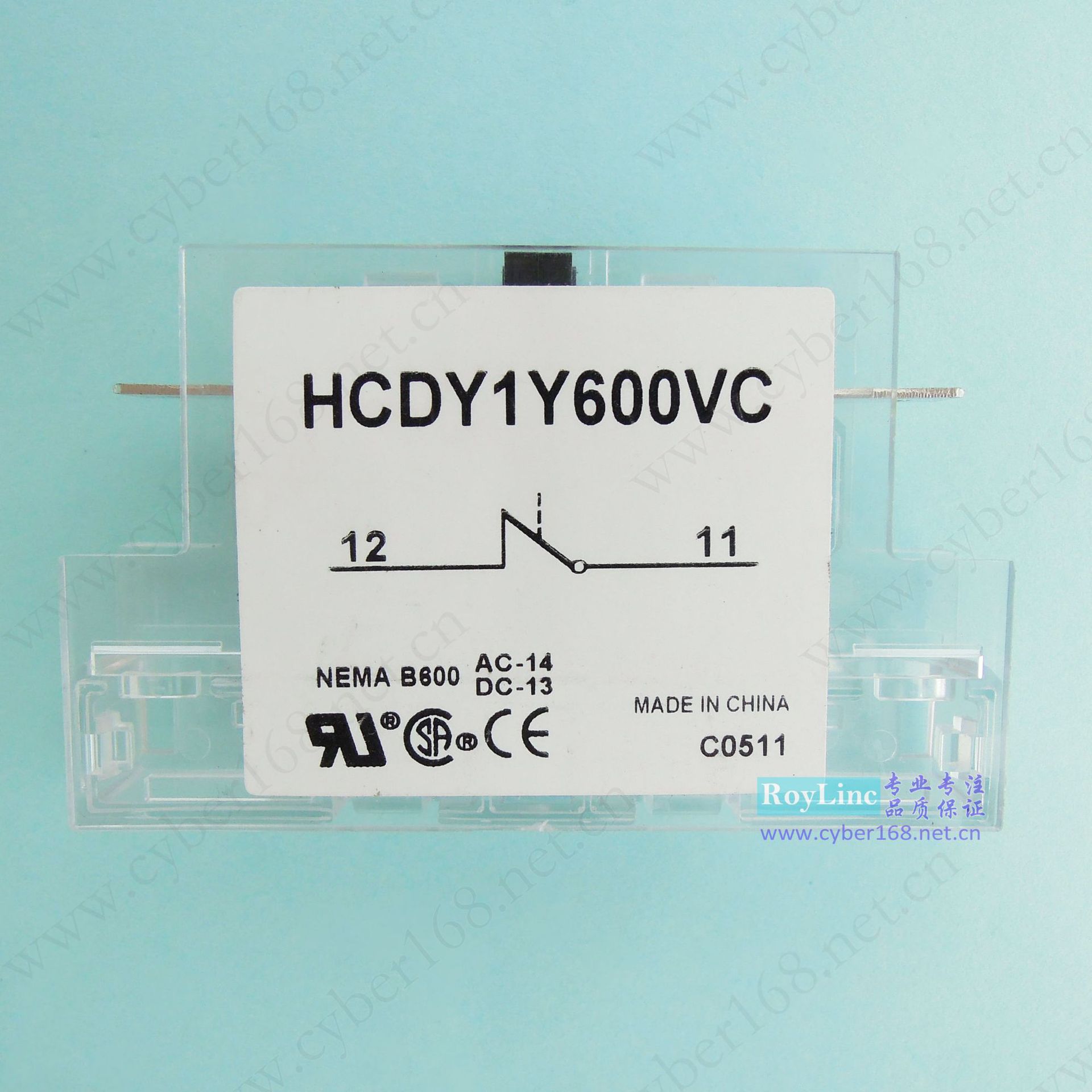 一常闭 1NC 美式交流接触器辅助触点触头HCDY1Y600VC UL CSA CE