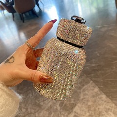 ミニ断熱カップ、ダイヤモンド付き304ステンレス製ウォーターカップ、女性向け、越境人気商品、自社直販、ダイヤモンド付きカップ、カスタムギフト