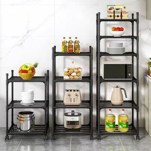 Thickened kitchen shelf Floor multi-layer oven microwave oven storage shelf Multi-function pot storage shelf shelf