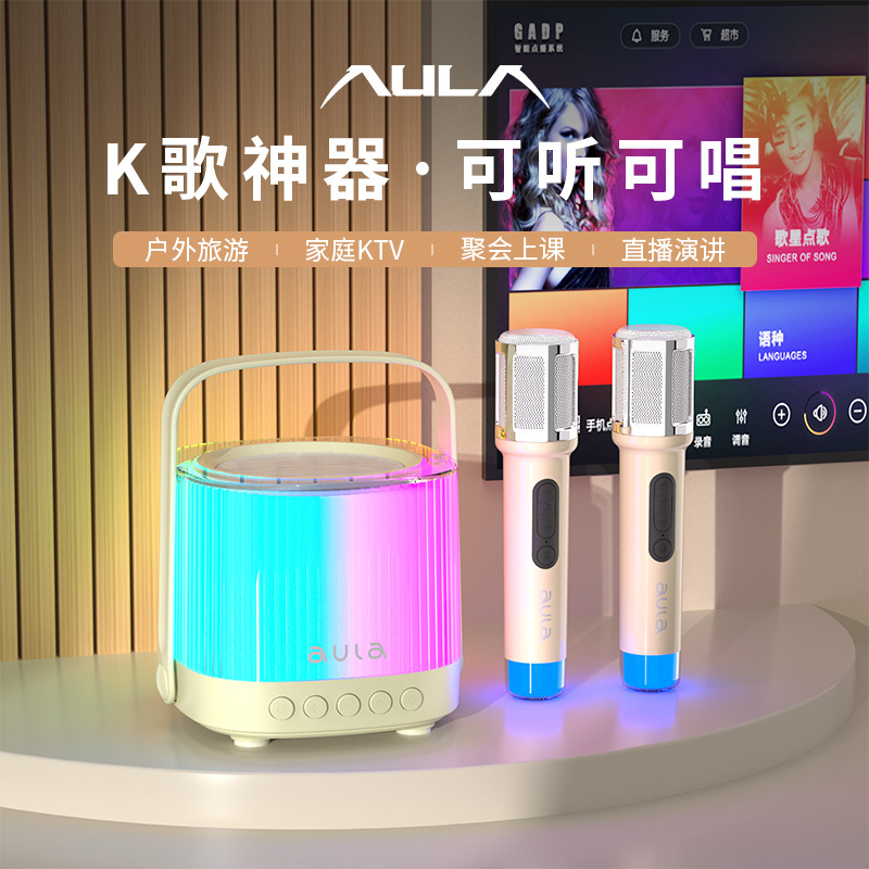 狼蛛K11蓝牙音箱无线音响话筒麦克风户外k歌唱歌小型家庭KTV便携