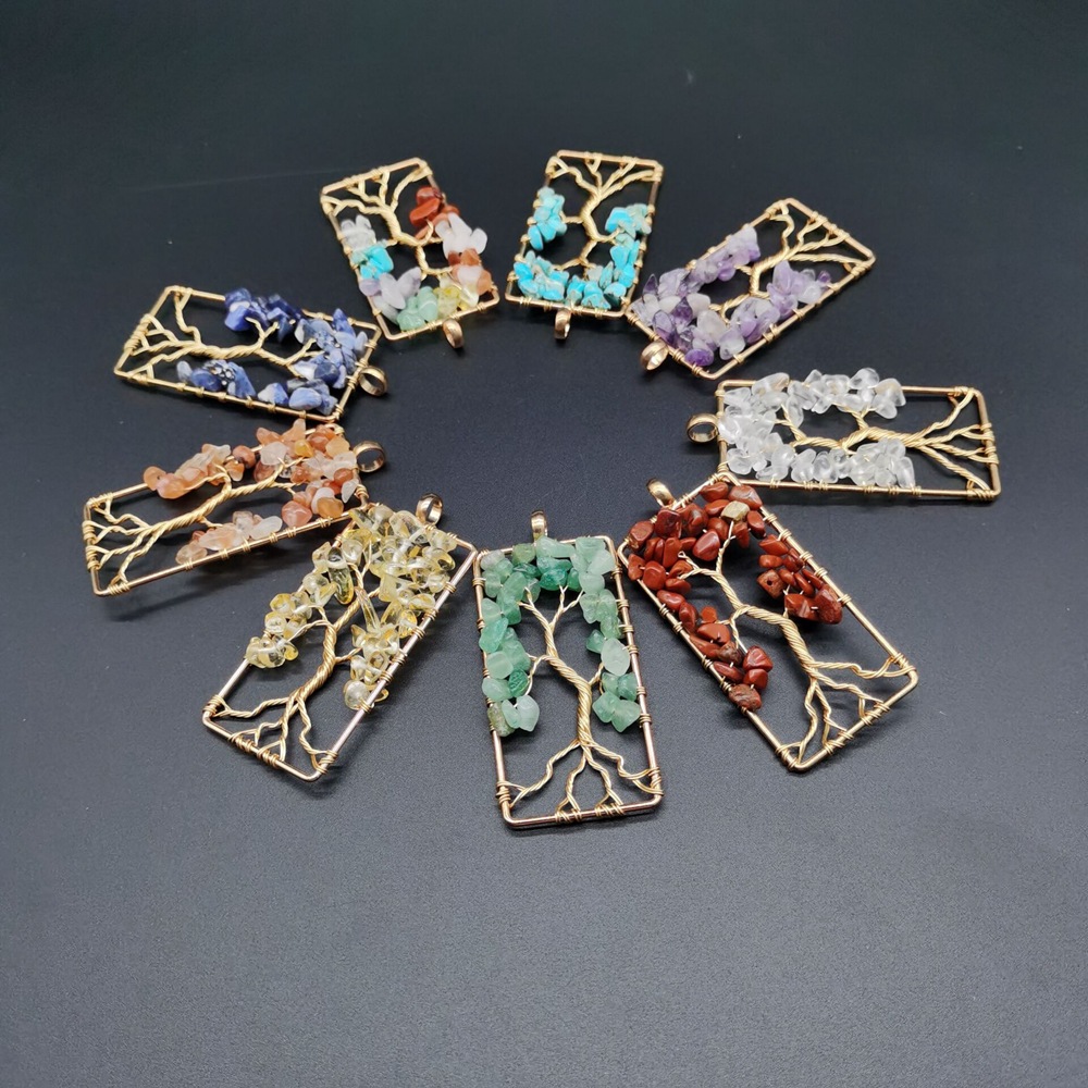 Ethnic Style Tree Crystal Plating Pendant Necklace 1 Piece