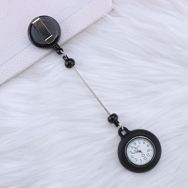 Reloj colgante de enfermera con cuentas de bricolaje, hebilla fácil de tirar, reloj colgante de prueba de cuero de cronógrafo con cordón de cuentas de marca, reloj de estudiante lindo creativo image 13