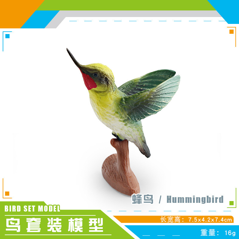 Simulación amazónica de pájaros hummingbirds, colibríes, pájaros, aves, animales, modelos de escritorio, juguetes decorativos estáticos