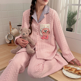 Mustang also pajamas Mustang also autumn and winter air cotton moon clothing anti-pilling pregnant women pajamas outside single household clothing suit