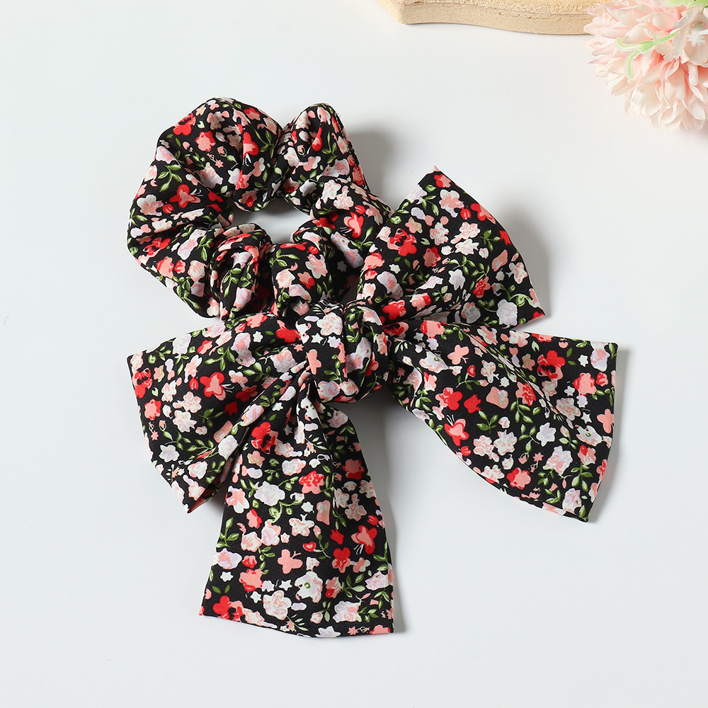 Scrunchies Del Pelo De La Tela Floral Del Bowknot Del Estilo Coreano display picture 8