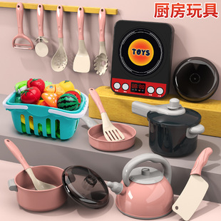 Cross-border play toys children's kitchen toys suit cooking full set of simulation kitchenware boys and girls baby puzzle