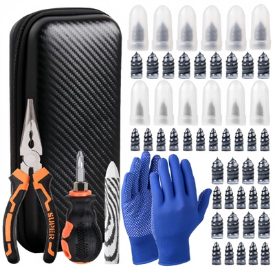 Car and electric vehicle vacuum tire repair rubber nails quick tire repair tool set Tire Repair Rubber (Repair kit) - 40-piece-tire-repair-tool-kit-17-large-rubber-nails-17-small-rubber-nails