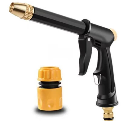Cross-Border Wholesale Thickened Water Gun High pressure car wash water gun - black-gun-plastic-quick-connect