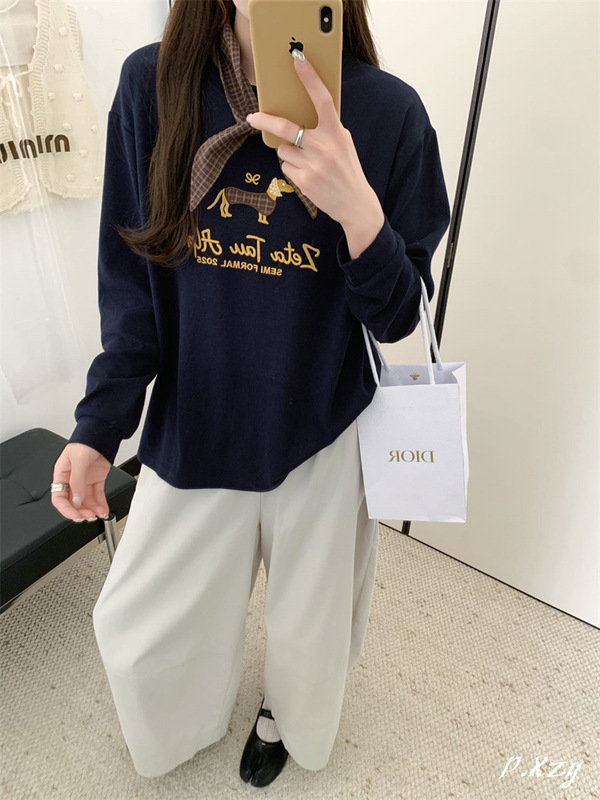 017慵懒风圆领卫衣女秋季新款薄款宽松韩版oversize女式上衣bf外|undefined