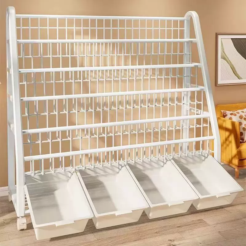 Детская книжная полка, бытовая настенная встроенная напольная стойка для хранения, простая многослойная книжная полка для книг с картинками, стальная книжная полка, стеллаж для хранения игрушек