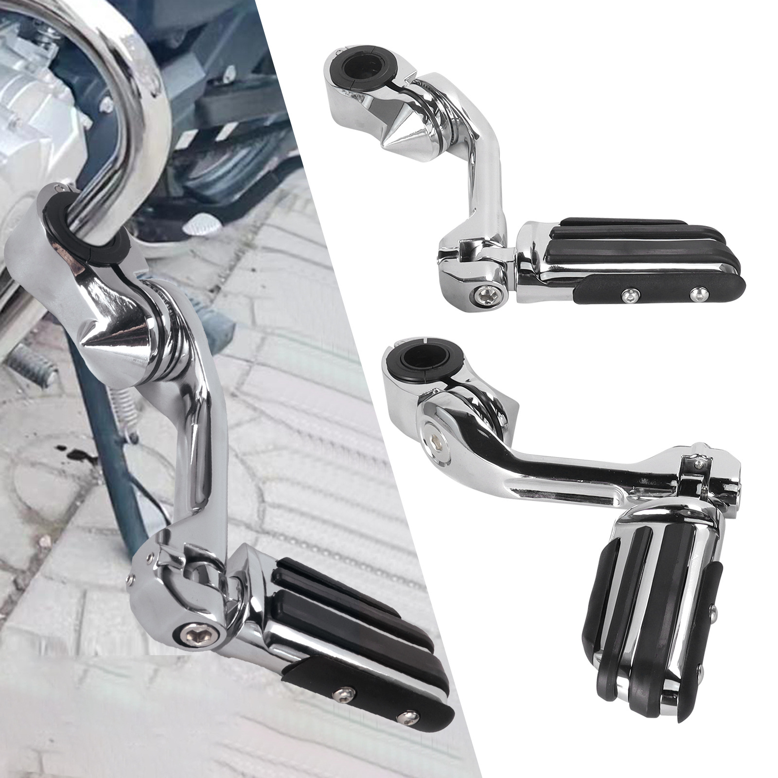 Suitable for Harley Road King Street Glide Modified Aluminum Alloy Footrests Motorcycle Modification Parts