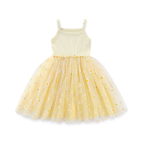 Summer Children Slip Dress Net Gauze Skirt Girls Little Zoujuu Floral Dress Kids Dress INS Bestselling