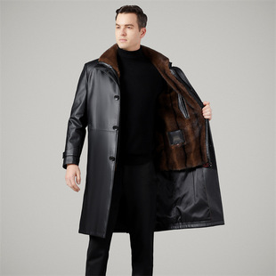 Haining Winter Thickened New Men's Leather Clothing Removable Inner Liner Fur One Men's Fur Niece Overcome 9212