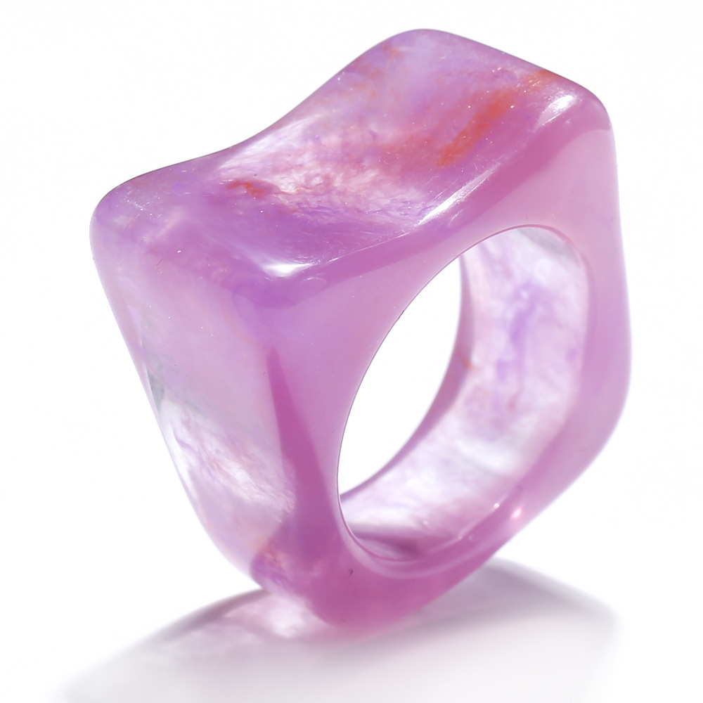 Retro Resin Transparent Ring display picture 3