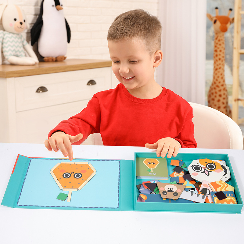 Rompecabezas animal magnético juguetes creativos educativos para niños bebé jardín de infantes rompecabezas de imagen plana magnética 2-5 regalo 3 image 6