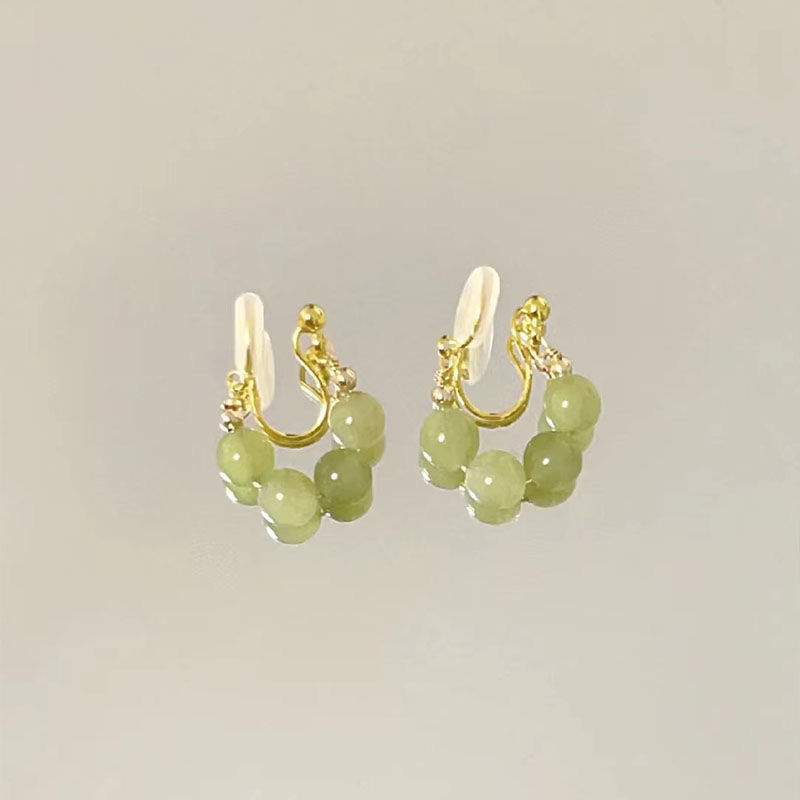 Los pendientes suaves del temperamento de Qingqingzi sin diseño femenino perforado del nicho estilo antiguo pendientes del todo-fósforo estilo chino Retro