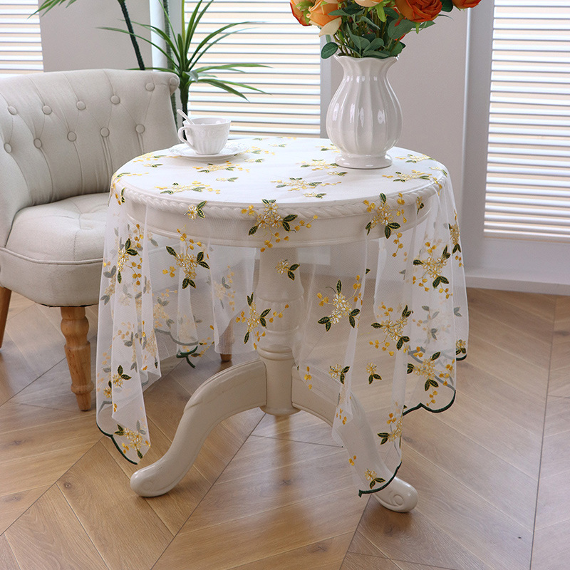 Teal de mesa bordado en color fondo de fotografía props tela tela de mesa tela de malla transparente tela decorativa idílica pequeña fresca