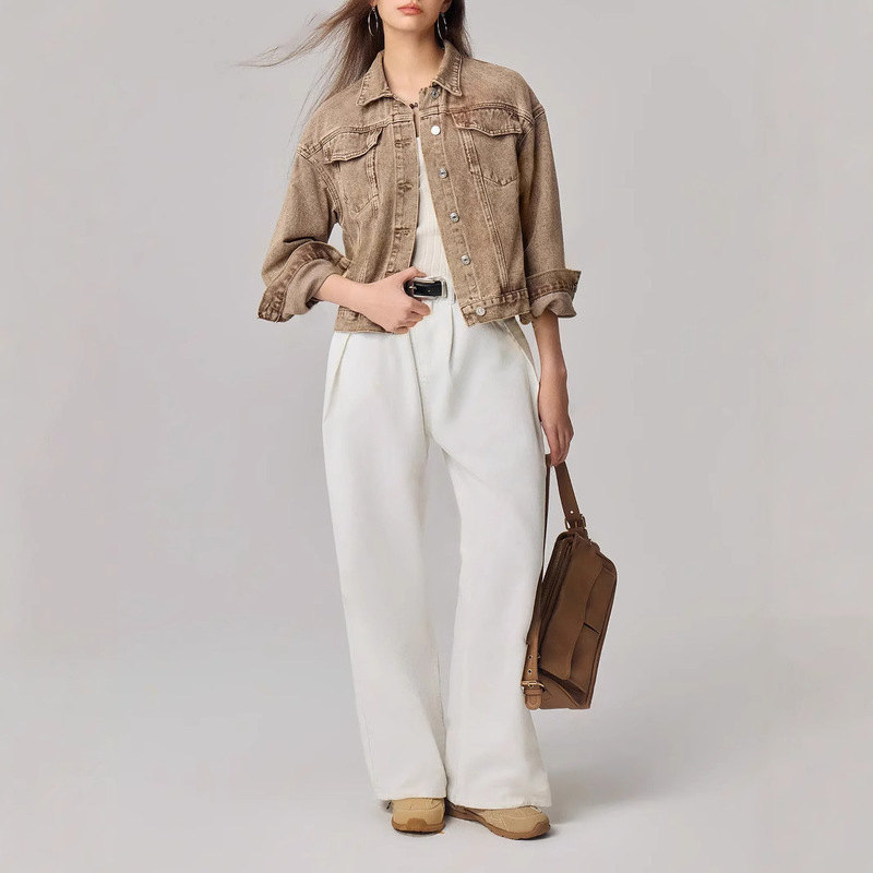 先行販売-15826 # Amazon越境貿易婦人服ヨーロッパとアメリカのINSファッション多用途で個性的なショートデニムジャケット|undefined