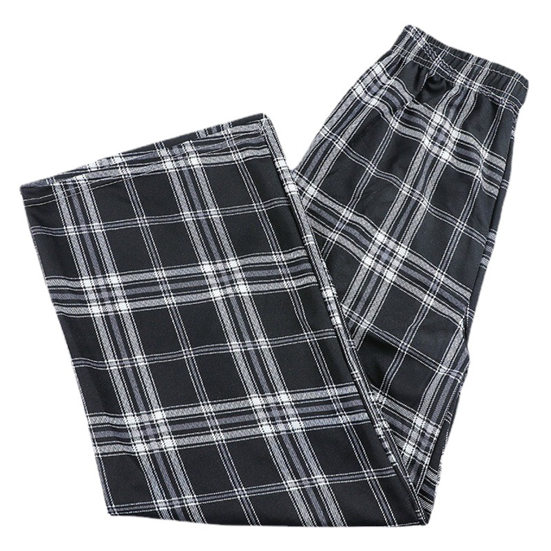 Plaid Pants Women's Summer Thin Loose Straight Slimming All-match Casual Pants High Waist Draping New Wide-leg Pants for Women