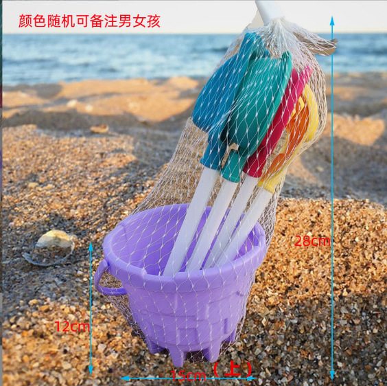 Juguetes de playa para niños al por mayor pala y set de barril castillo caricatura barril costera herramientas de excavación de arena parques puestos