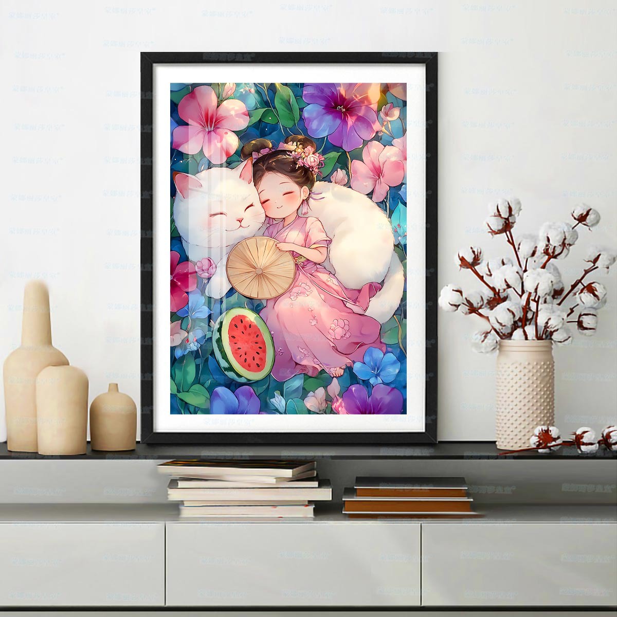 [Tela de algodón importada] Mona Lisa Royal Cross Stitch Summer Girl Flower Room Bordado de hilo hecho a mano image 1