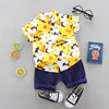 Summer flower boy costume, cartoon dinosaur, shirt, trousers, Korean style, children's clothing, suitable for import, new collection