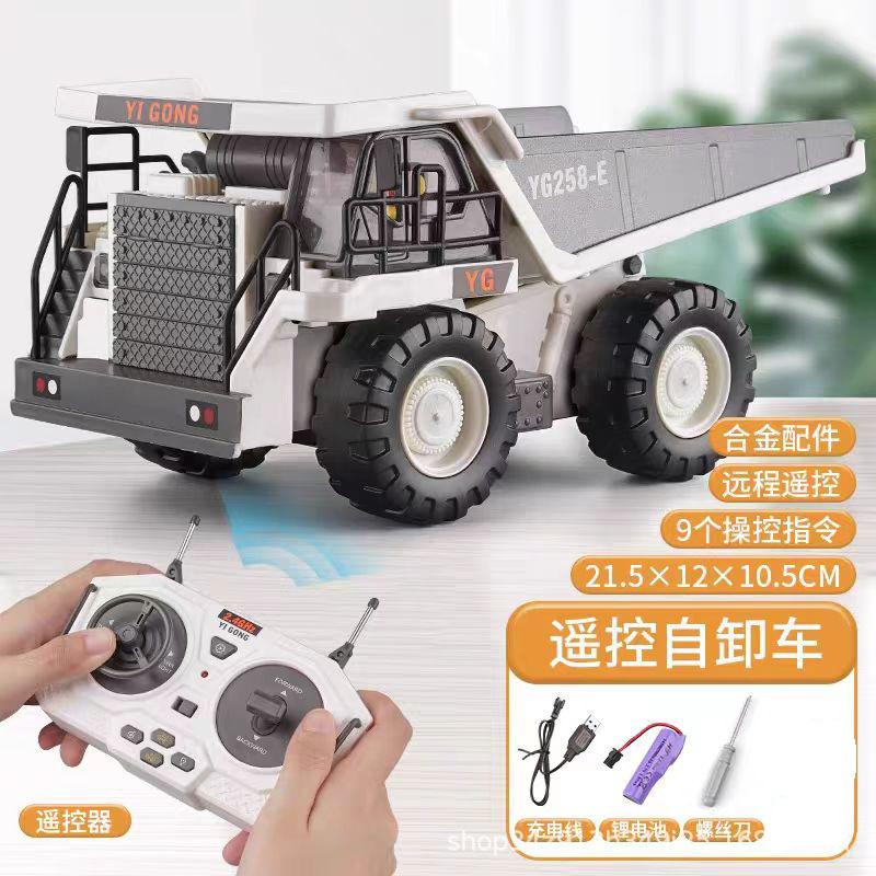 Excavadora de control remoto para niños de aleación grande transfronteriza, coche de juguete, excavadora eléctrica de simulación para niños, vehículo de ingeniería de automóviles