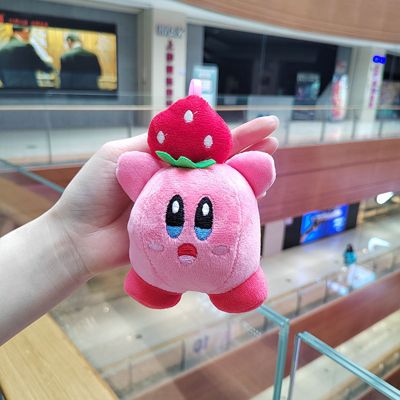 Cartoon Kirby Plush Toy Cute Couple Plush Toy Bag Keychain Pendant Plush Doll Wholesale Short Plush