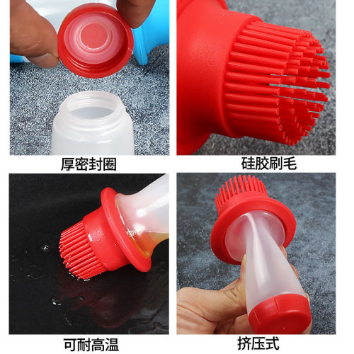 Zibo BBQ cross-border new silicone oil brush with cap oil bottle brush food grade silicone oil brush factory