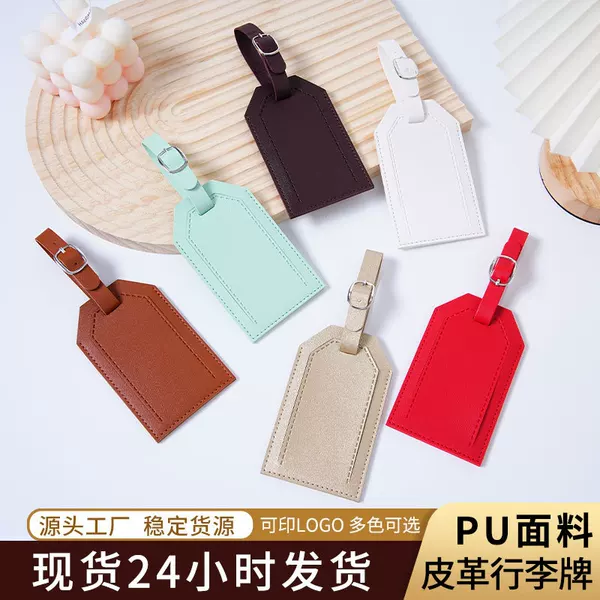 Pu Luggage Tag Card Holder Leather Id Holder Boarding Pass Anti-Mix Tag Travel Suitcase Tag