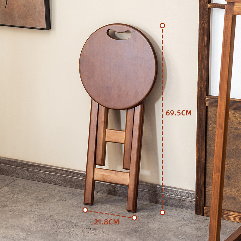 Taburete redondo plegable, silla de comedor simple para el hogar, mesa de bar, taburete pequeño, banco alto, ocio al aire libre, pequeño caballo portátil