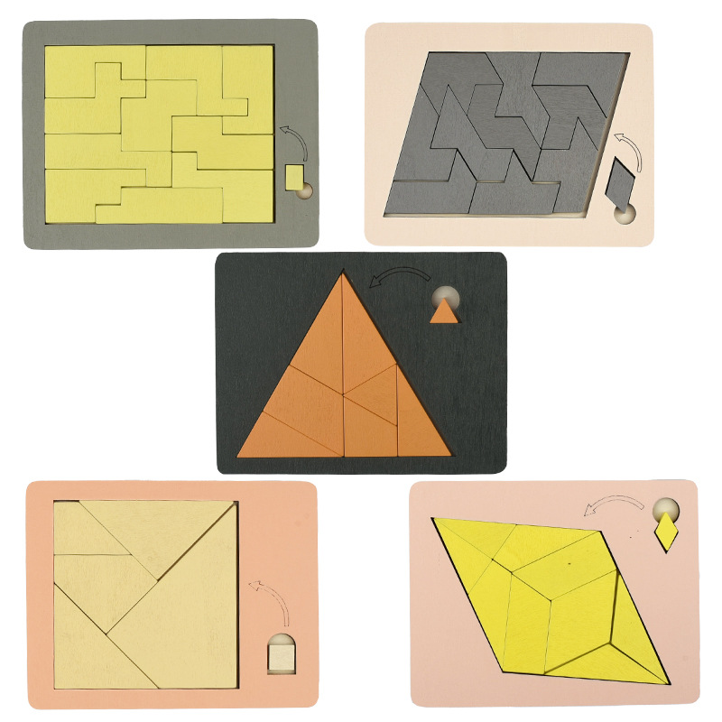 Niños y adultos tienen rompecabezas de madera de la nada