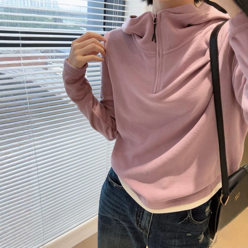 Warm and cozy – Lu brand cashmere zip-up hoodie, thick and warm for autumn and winter, perfect for layering, fleece-lined sweater H091517 Warm and cozy – Lu brand cashmere zip-up hoodie, thick and warm for autumn and winter, perfect for layering, fleece-lined sweater H091517
