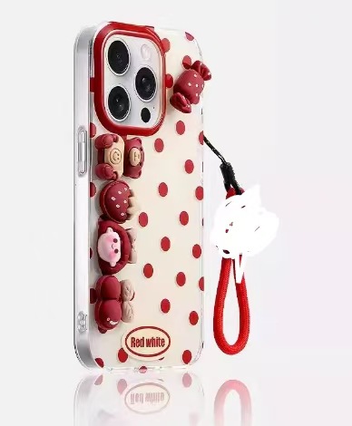 Simple ins Red love lunares para iPhone14 funda para teléfono móvil 15ProMax Apple 12/13 pareja 14PM