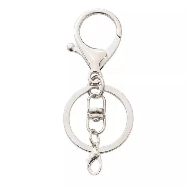 Zinc Alloy Lobster Keychain Accessories Three-Piece Set Four-Section Chain Figure-Eight Plush Small Pendant DIY Jewelry Light Luxury Style
