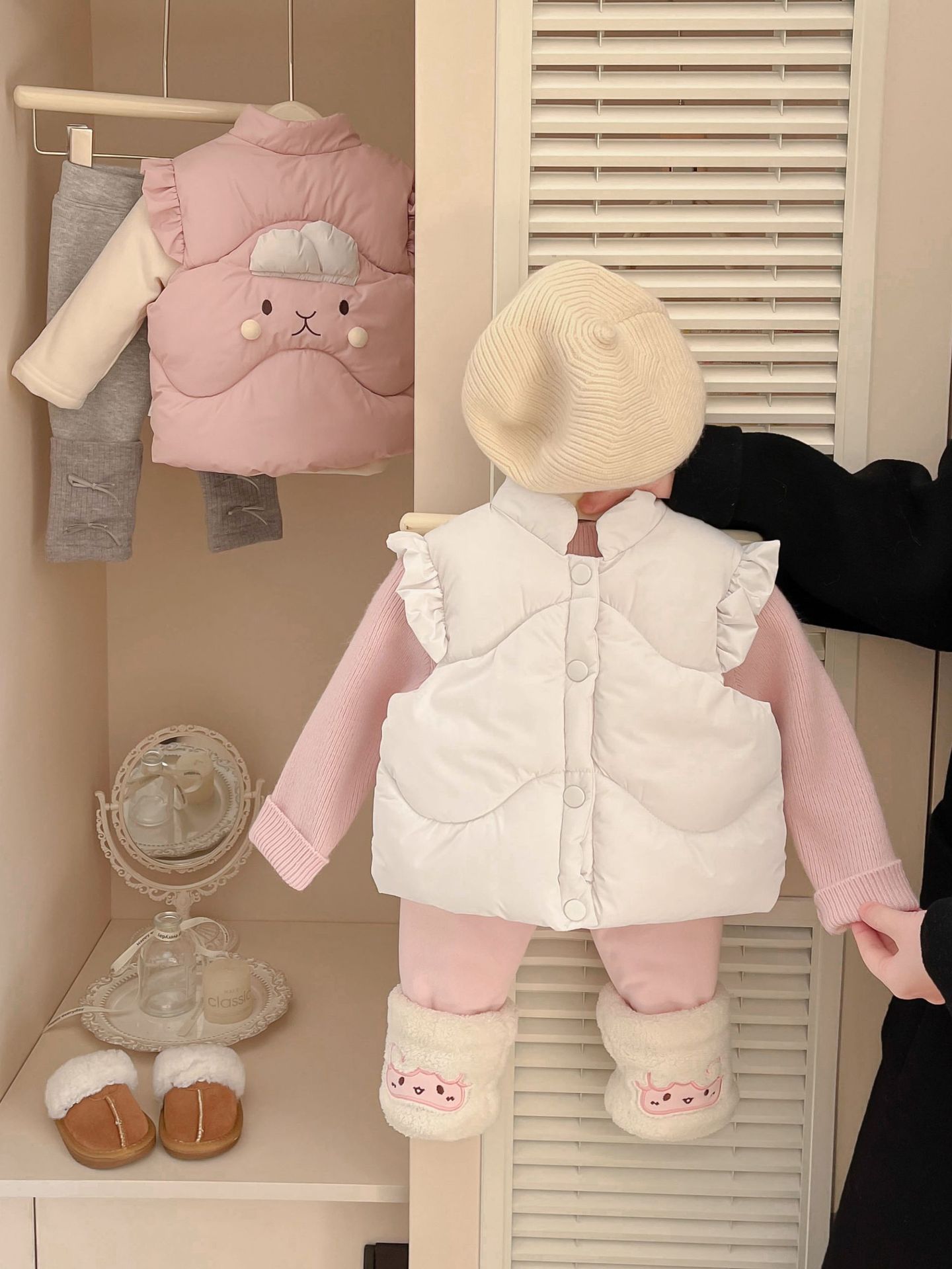 Niña de invierno y otoño de algodón chaleco nuevo estilo coreano princesa de aire extranjero bebé adorable chaleco caliente de hombro grueso
