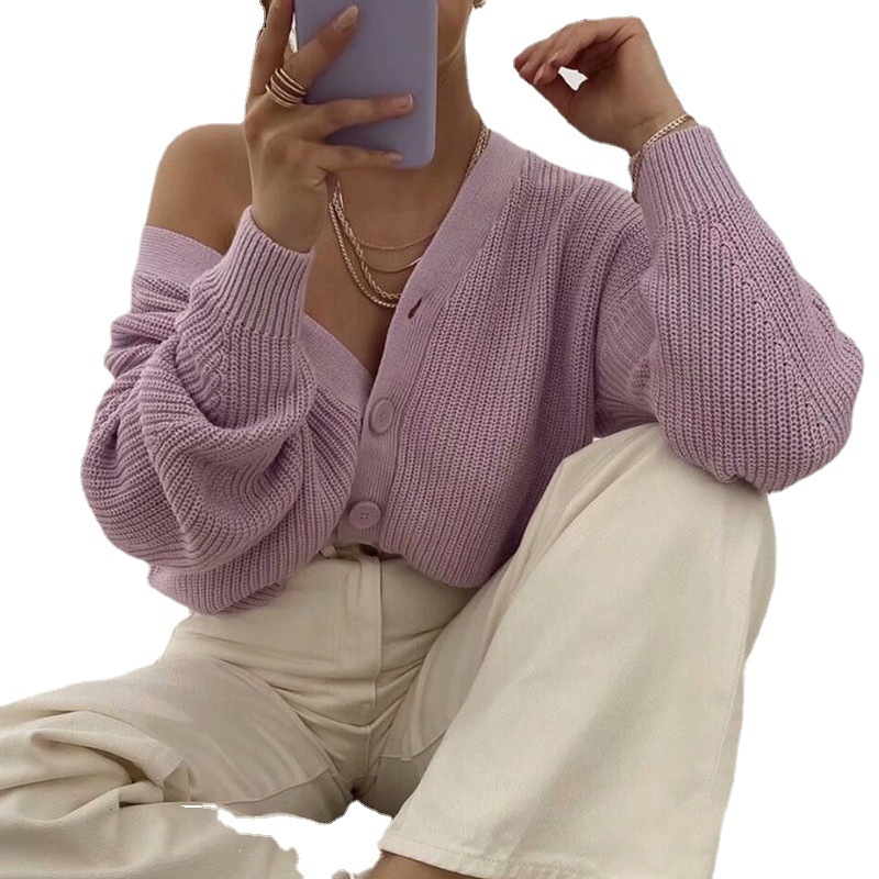 (2개) 가을 겨울 유럽과 미국의 대외 무역 니트 스웨터 AMAZON 두꺼운 실 풀오버 가디건 스웨터 가공 및 도면 및 샘플에 따른 맞춤화