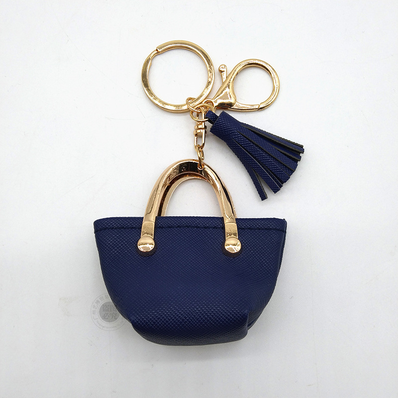 Llavero para mujer, bolso, colgante, joyería, mini monedero de almacenamiento de cuero lindo europeo y americano