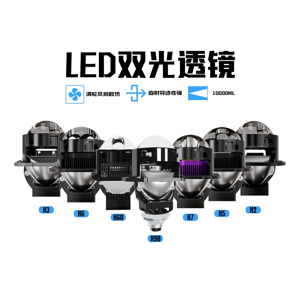 Трансграничные новые автомобильные светодиодные фары 3-дюймовые двойные световые линзы светодиодные большие мощности ближний и дальний свет модифицированные линзы светодиодные фары