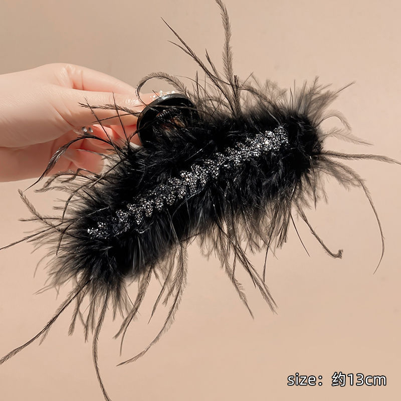 Horquilla de media amarre de sentido avanzado, clip de tiburón de cola de caballo baja para mujer, clip de horquilla para la cabeza, clip de agarre de lazo grande