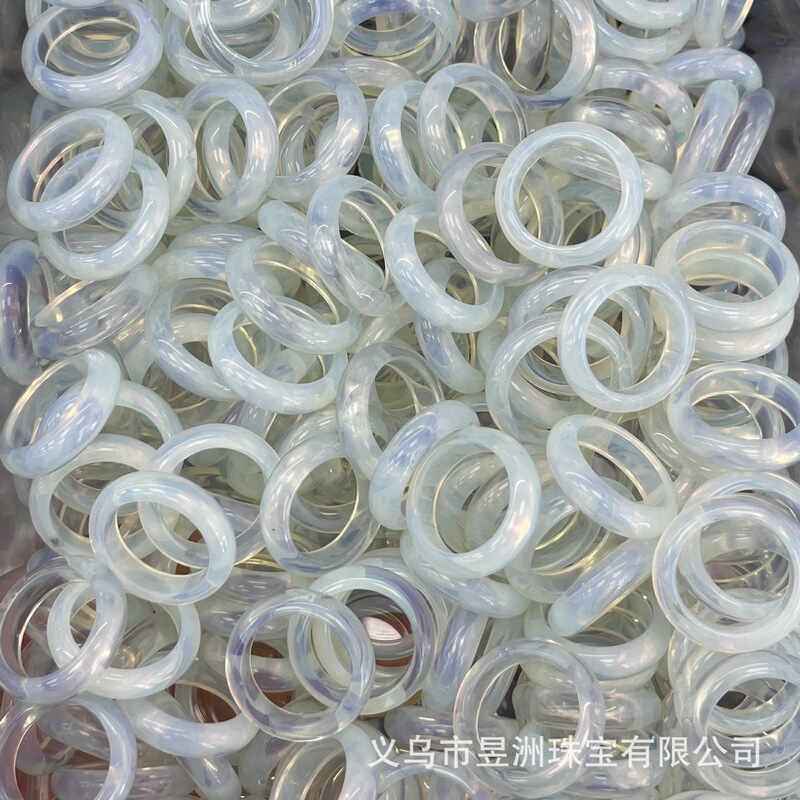 天然石水晶玛瑙玉髓圆环戒指戒圈跑环吊坠DIY饰品新中式 厂家批发|undefined