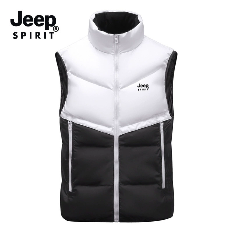 Универсальная демисезонная тёплая стёганая куртка JEEP SPIRIT для отдыха, жилет с капюшоном