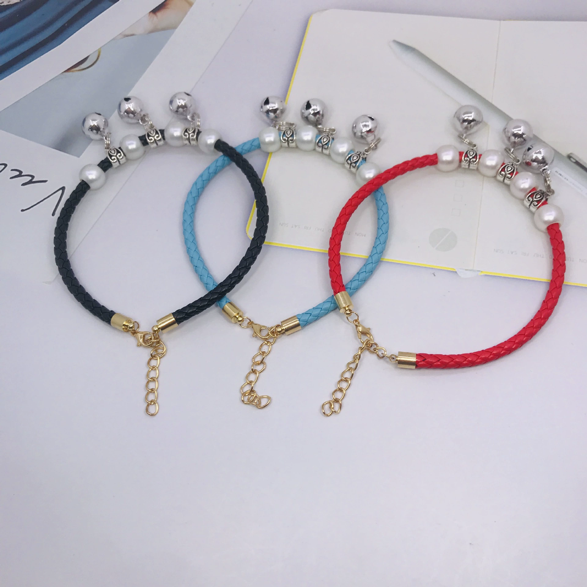 Плетеная кожаная веревка ПУ ошейник регулируемый нагрудник для домашних животных