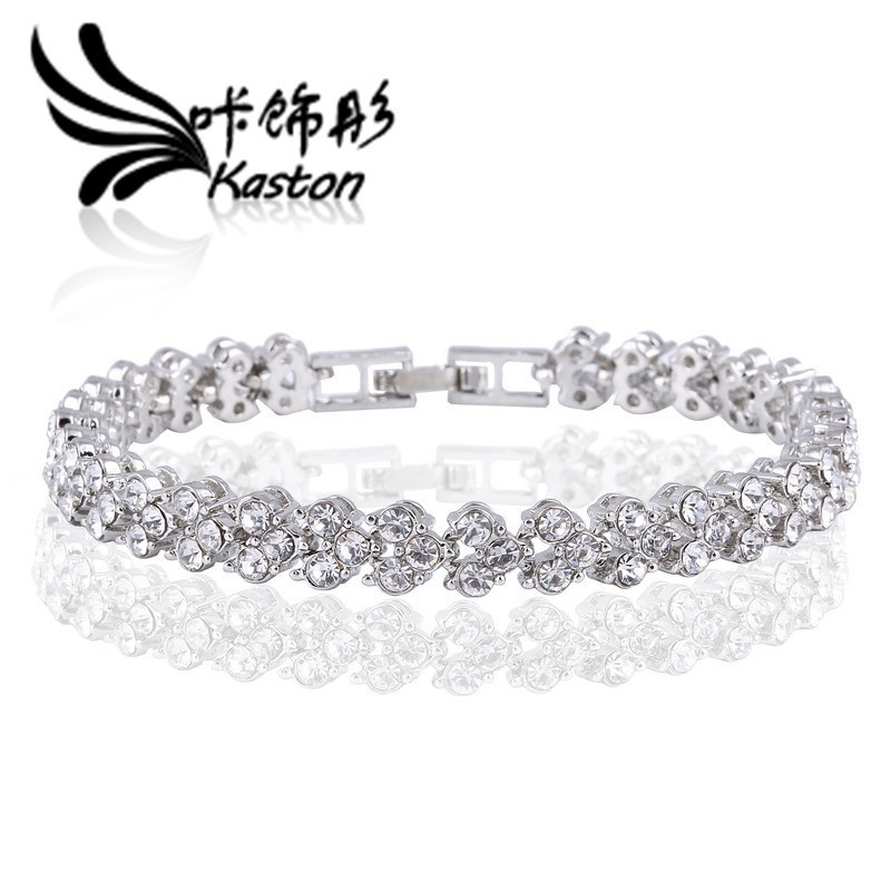 Kashitong Cross-Border Roman Crystal Bracelet Luxury Jewelry Bride and Bridesmaid Hand Accessories Christmas Gift